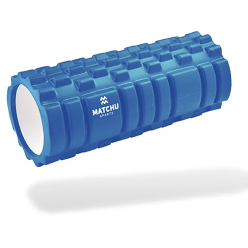 Matchu Sports - Rodillo de espuma para masaje de puntos gatillo (rodillo para automasaje), color naranja y azul, azul