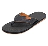 Flojos Men's Waverunner Flip Flops, Black/Gum, 11 M US