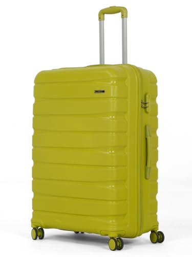 Image of Teakwood MA Trolley Bag, Hard with Zipper Closure, Adjustable Push Button & Cross Side Strap, Number Lock System 360 Degree (Lime Green, Set of 3)