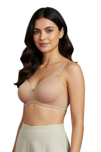 Image of Zivame Padded Non Wired 3 /4th Coverage T-Shirt Bra-Whisper White