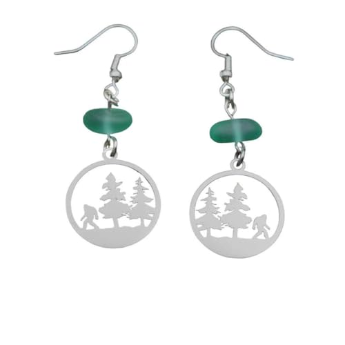 Bigfoot Wilderness Sea Glass Dangle Earrings