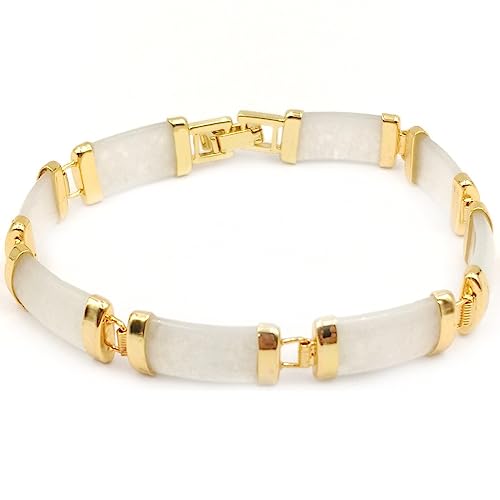 Bracelet en jade naturel et boucle dorée, un bijou d'exception