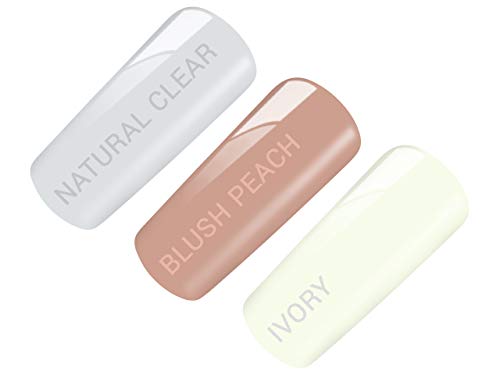 Poly Acryl Gel Tube Set French - Clear + Blush Peach + Ivory (3 x 30g) – Bild 4