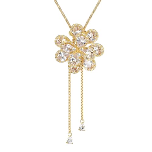 Collier ajustable fleur en cristal CZ, le cadeau créatif idéal pour femme