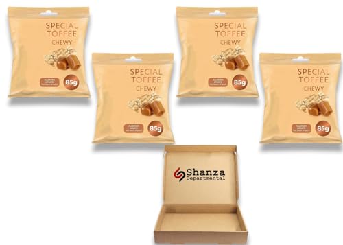 Thorntonns Original Chewy Toffee 4 x 85g | Rich Buttery Chewy Candy Bags | Classic Sweet Special Toffee Multipack