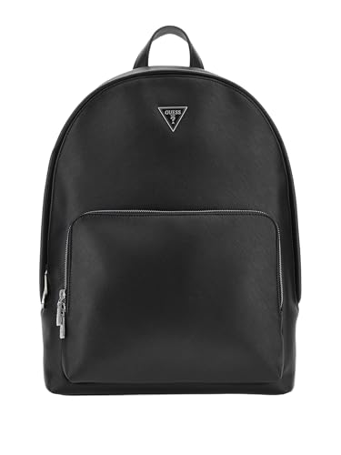 GUESS Certosa Saffiano Eco Backpack Black : grand sac à dos ordinateur