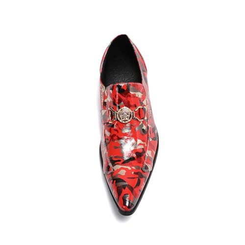 Men's Leather Shoes, Business Simple Prints Men's Dress Shoes, Wedding Party Banquet Nightclub Stage Host Barber Uniform Office Work Shoes2