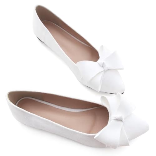 Image of Stunner Womens Flats Fashion Pointed Toe Bowknot Ballet Flats Cute Slip On Dress Flats Comfortable Party Wedding Flats2
