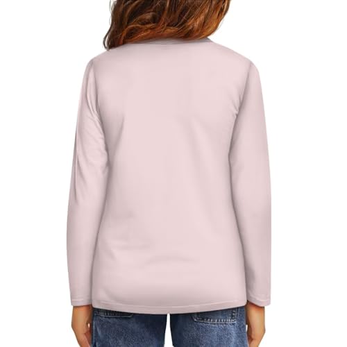 Image of Girls Long Sleeve Shirt with Cute Graphic Casual Pullover Tops 3-16Y