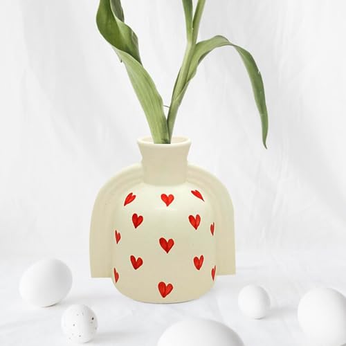 Image of Amazon Basics Modern Art Ceramic Flower Vases | for Home Decor (Pack of 2 | Multi-Colour)