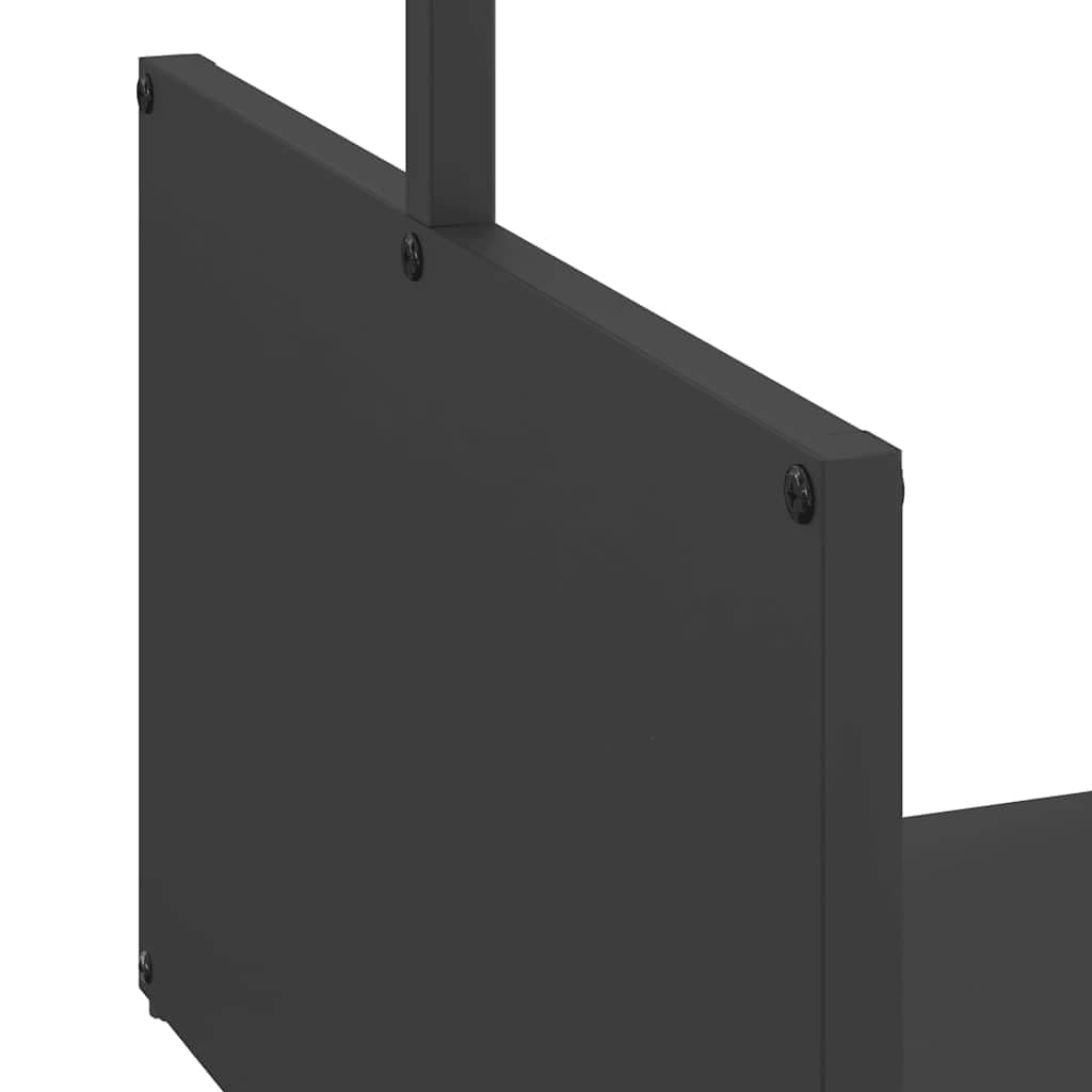 Étagère à bois de chauffage, noire, en acier laminé à froid, 40 x 40 x 40 cm, en métal, pour salon et jardin, moderne, compacte et peu encombrante