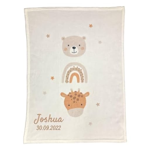Wolimbo Babydecke - 75x100cm - Motiv Little Friends - personalisierbar - Krabbeldecke mit Wunsch Name/Motiv - Kinderdecke - Geschenk zur Taufe, Geburt, Geburtstag