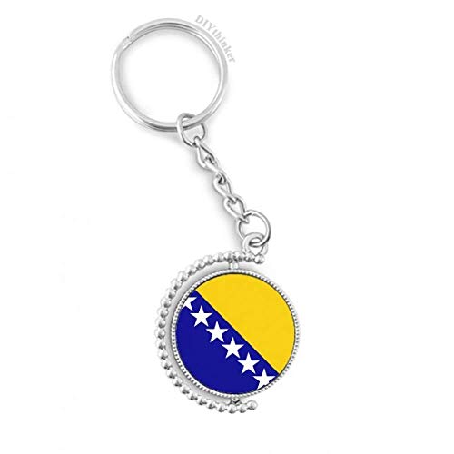 Llavero de Bosnia y Herzegovina giratorio ideal para mochilas de viaje y llaves de casa
