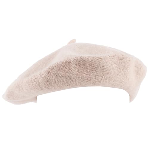 Hat To Socks Wool Blend French Beret for Men and Women in Plain Colours (Beige), Beige, One size