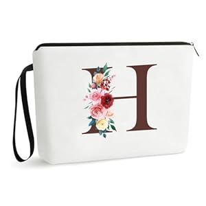 A-Z Personalized Gifts for Women,Cosmetic Bag for women,Birthday Gifts for Best Friend with Cosmetic Bag,Bride Bridesmaid Gifts,Stuff For Girls Teacher Nurse(H)