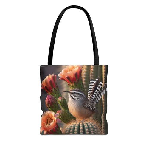 Arizona – Saguaro Blossom – Ringtail – Cactus Wren Premium Tote Bag with Reinforced Stitching