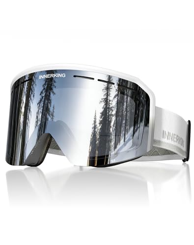Innerking Ski Goggles Men Women- OTG Snow Snowboard Skiing Goggles HD28 Anti Fog Snow Sports Goggles- 100% UV400 Protection Snowboarding Goggles