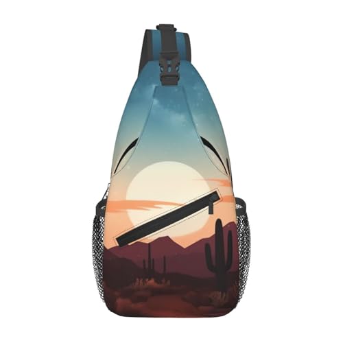 Sling Bag para Hombre y Mujer Bolsa de Pecho Negra miniatura 1