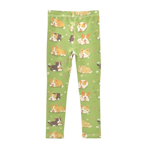 Wusikd Dogs Girls' Leggings Toddler Doodles Kids Yoga Pants Dance Active Tights 4T2