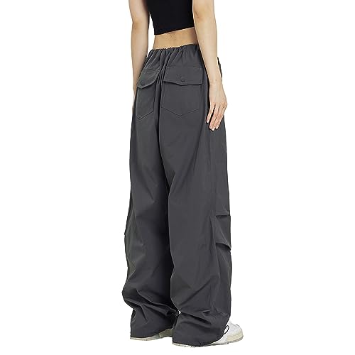 Image of Rolanko Parachute Pants for Girls Y2K Cargo Trousers with Pockets Harajuku Jogger Pants Kids 4-14 Years