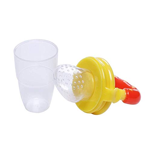 Image of Baby Feeding Set All in One 1- Baby Food Fruit Nibbler 1- Baby Food Feeder 1- Baby Heat Sensor Feeding Spoon (Multicolor2)