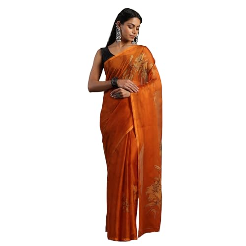 Image of Garden Vareli Floral Print Chiffon Saree