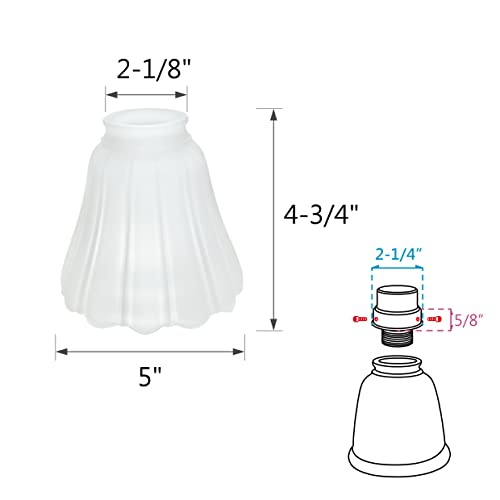 Image of Aspen Creative 23011-4A Transitional Frosted Ceiling Fan Glass Shade.2-1 /8 inchFitter.Size:5 inchD x 4-3 /4 inchH.4Pcs /Pack