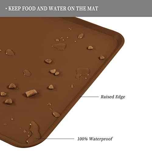 Reopet Tapete de alimentação impermeável para animais de estimação com bordas elevadas, jogos americ