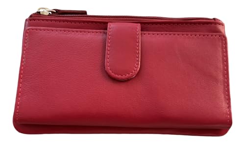Golunski Ladies Slim Leather RFID Bifold Purse - Red