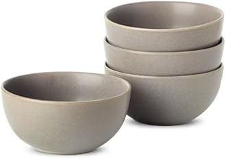 Tikooere Cereal Bowls Set of 4, 24 oz Ceramic Bowls for Kitchen, Stoneware Soup Bowls for Salad, Ramen, Snack, Dessert, Unique Housewarming Gift, Dishwasher Microwave Safe, Matte Gray