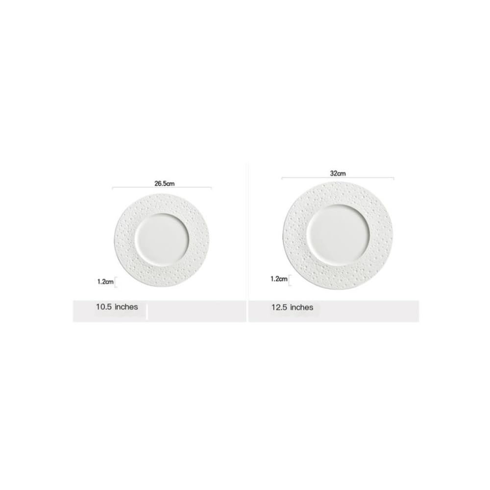 Talerze Obiadowe Białe ceramiczne talerze do steków, talerze zachodnie, makarony, płaskie talerze, talerze restauracyjne i hotelowe, zastawa stołowa(12.5inch)