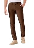 JMOJO Chinos Trousers Men – Wrinkle Resistant Athletic Fit Stretch Cotton Pants – Smart Casual Wear for Office, Travel & Weekend Dark Brown