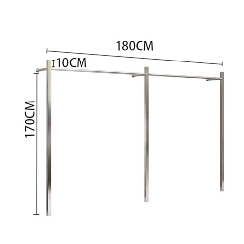 Porte-vêtements mural acier inoxydable penderie solide pour boutique