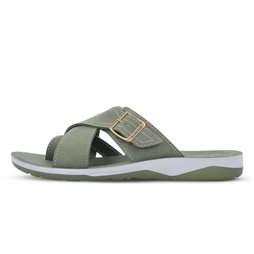 Image of WALKAROO Men's Fashion Sandals with Cushion Sole, Toe Rings, Woven Straps with Buckle and Lightweight - WE1352