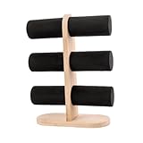 QUXVUIS Organizador de joyas y pulseras con tres niveles para collares y elegantes accesorios de exhibición.