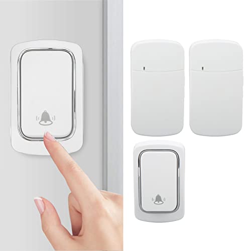 Campainha Sem Fio, Campainhas para Porta 2 Receptores Sem Bateria Longa Distância de Transmissão à P