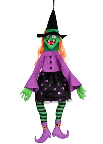 POPGIFTU Halloween Witch Windsock 35 Hanging Witch Decoration