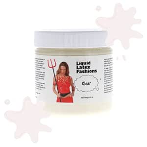 Clear 4 Oz - Liquid Latex Body Paint, Ammonia Free No Odor, Easy On and Off, Cosplay Makeup, Creates Professional Monster, Zombie Arts