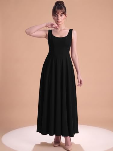 Image of Aahwan Solid Fit and Flared Round Neck Midi Dress for Women's & Girl's