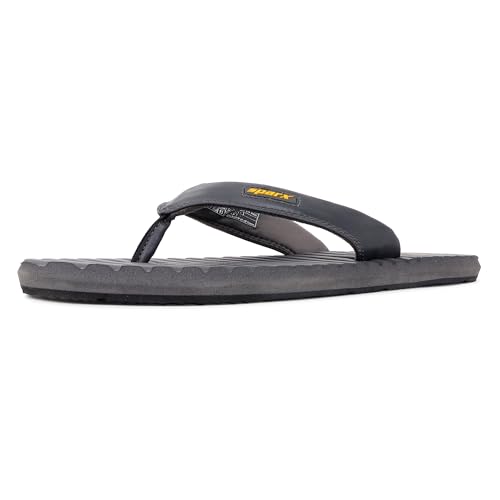 Image of SPARX Men SFG-99 Dark Grey Golden Yellow Flip Flops (Size - 6)