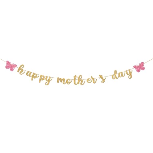 Cartel de feliz día de la madre, decoración de letrero del día de la madre para el hogar, decoración de fiesta del día de la madre, guirnalda brillante para pared interior y exterior, porche, oficina