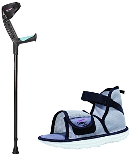 TYNOR fabric Elbow Crutch Adjustable, Silver, Universal Size,