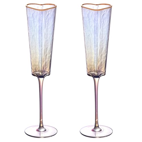2 copas de champán sofisticadas con diseño de corazón adornado para parejas, elegantes vasos para bodas, cocina esencial