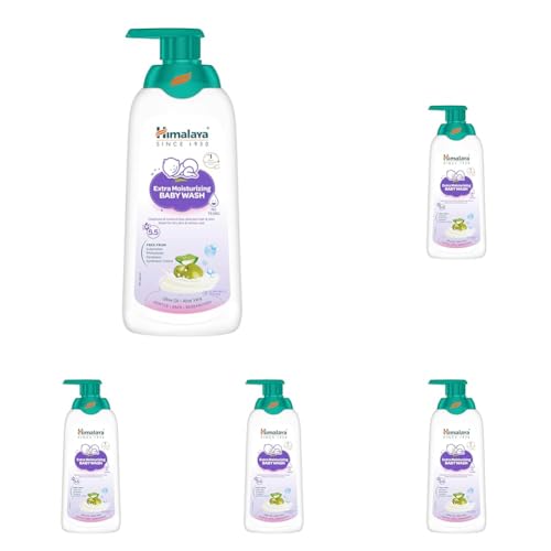 Image of Himalaya Extra Moisturizing Baby Wash 400ml with Olive Oil, Aloevera, Milk | pH 5.5 | No.1 Doctor Recommended Brand | 100% Soap Free Cleanser for Dry Skin | Moisturized & Soft Skin | Tear Free