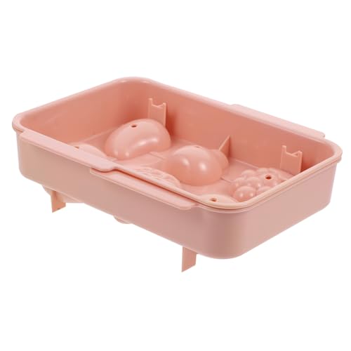 Molde reutilizable para cubitos de hielo con forma de fruta rosa miniatura 1