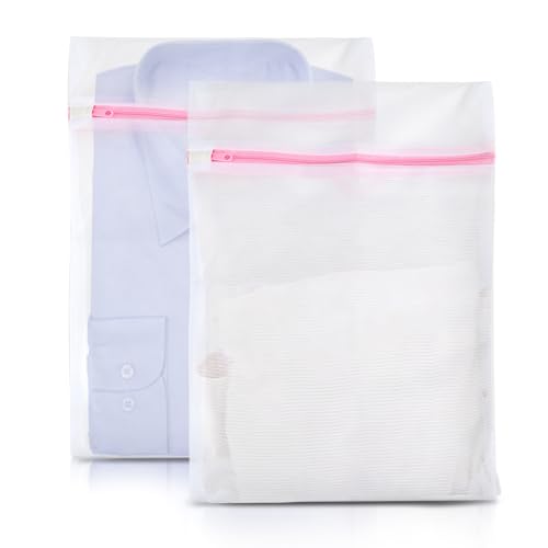 2 unidades de malla de ropa para lavadora, con cremallera oculta, bolsa de lavado delicada, evita que la ropa se deforme para lavadora, blusa, ropa interior, sujetador y calcetines