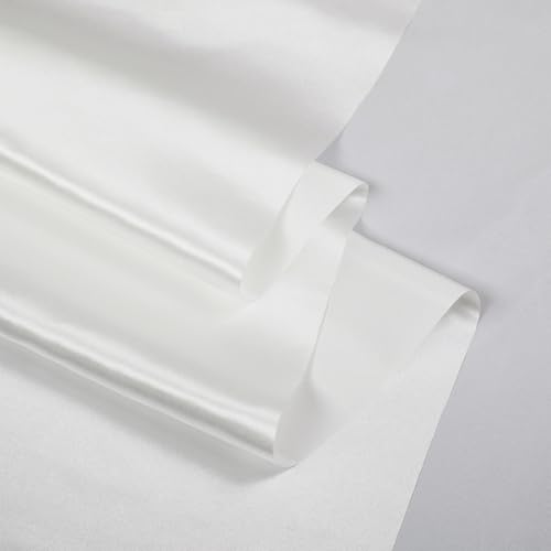 Luxurious White Charmeuse Satin Fabric - 5 Yards of Soft, Shiny 55" Wide Polyester Perfect for Wedding Dresses, Crafting, and Sewing Projects 4 Luxurious White Charmeuse Satin Fabric - 5 Yards of Soft, Shiny 55" Wide Polyester Perfect for Wedding Dresses, Crafting, and Sewing Projects - Image 3