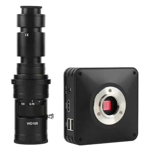 Microscope Full HD 1080P Sensor IMX185 HDMI Industrial Lab Electronic Digital Microscope UI C-Mount Camera USB Disk Storage(with 500x Lens)