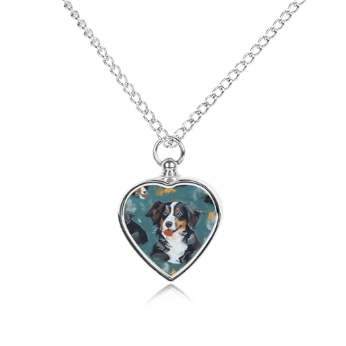 Collier funéraire pour animal avec pendentif cœur floral en acier durable