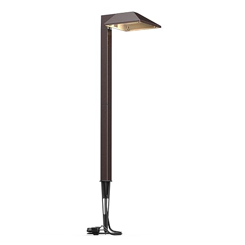 GOODSMANN Low Voltage Landscape Path Lights 0.6W LED Sidewalk Landscape Lighting 22 Lumen Outdoor Electric Walkway & Pathway Lights Wired Bronze Finish 3100K Warm White with Cable Connectors